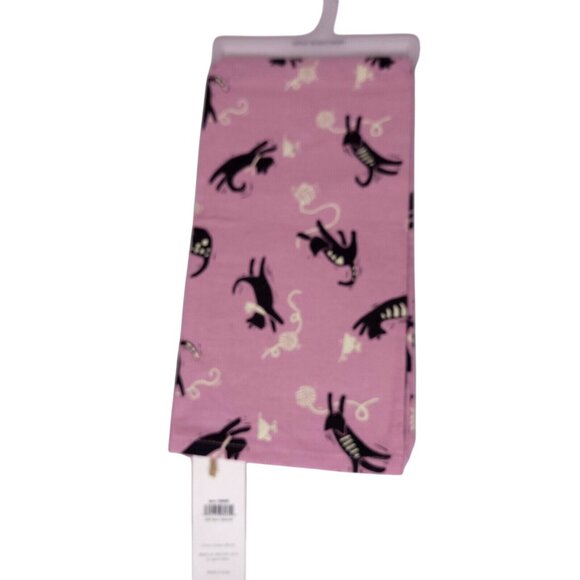 Set Of 2 Cat Themed Dish Towels 100% Cotton & Cotton/Linen Blend Gift - Picture 3 of 7